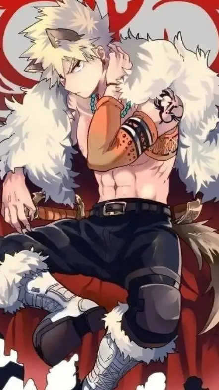 ai character: Bakugo alfa lobo background