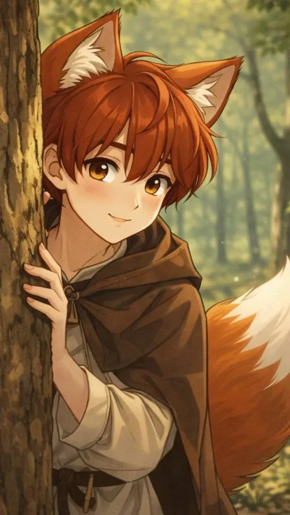 ai character: Foxie  background