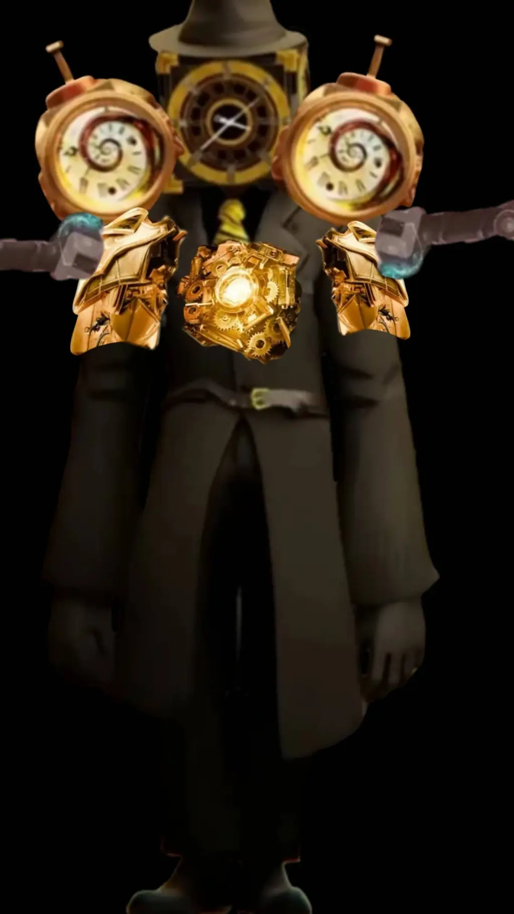 ai character: titan big clockman background