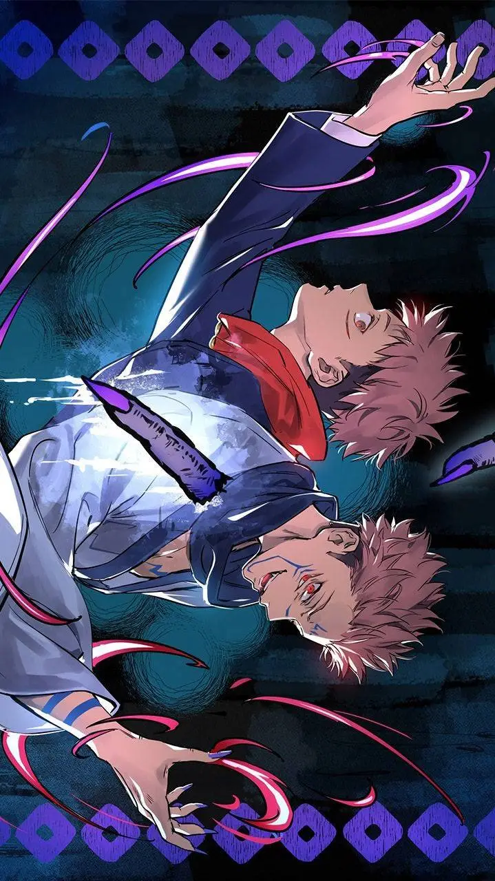 ai character: SUKUNA Y ITADORI background