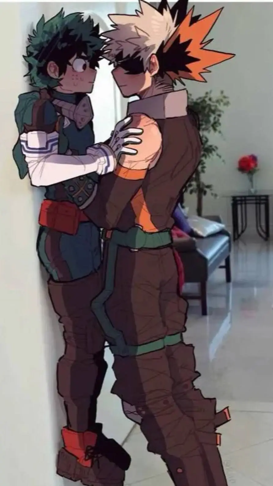 ai character: BakuDeku pasado background