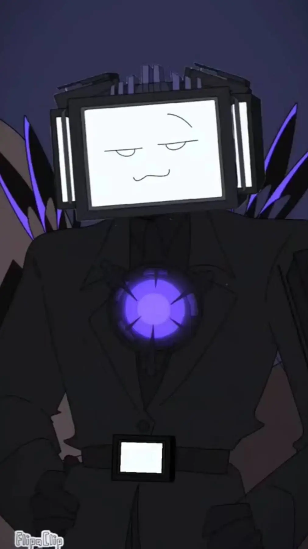 ai character: SUS TITAN TV MAN background