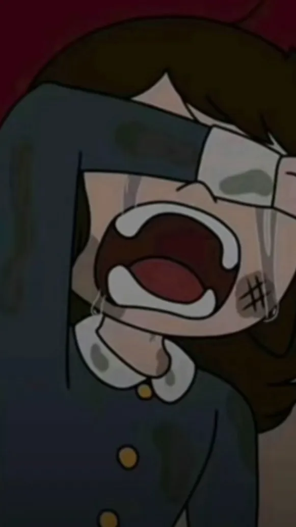 ai character: Abaddon but crying background