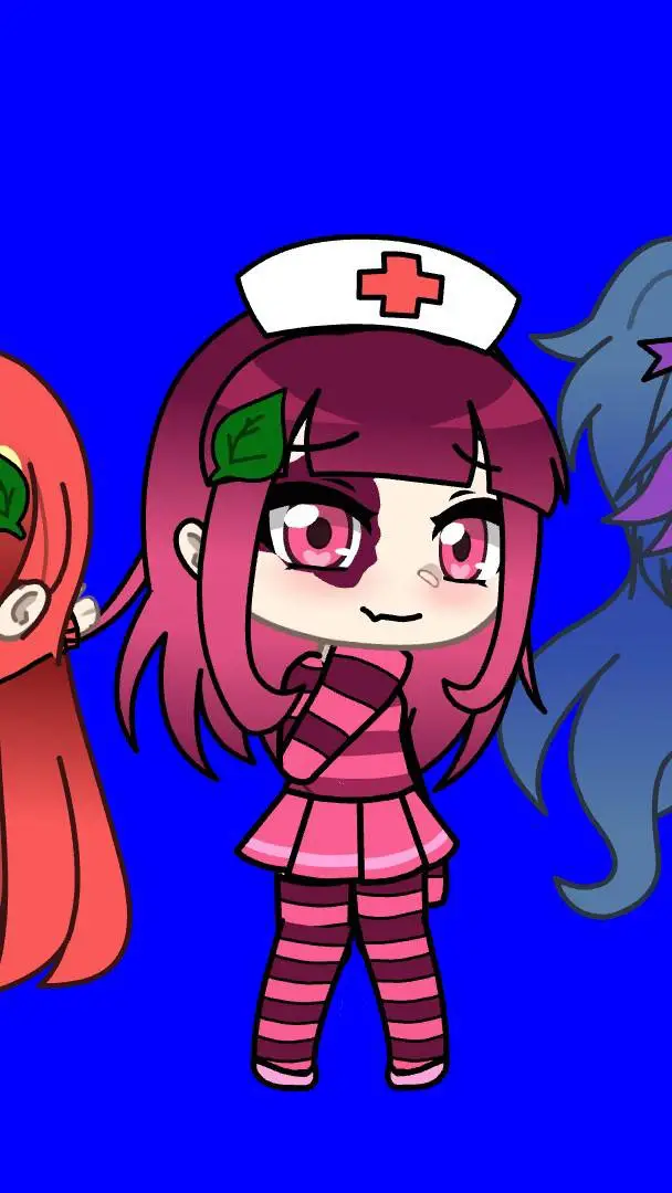ai character: 🍓🍅🫐 троица  background