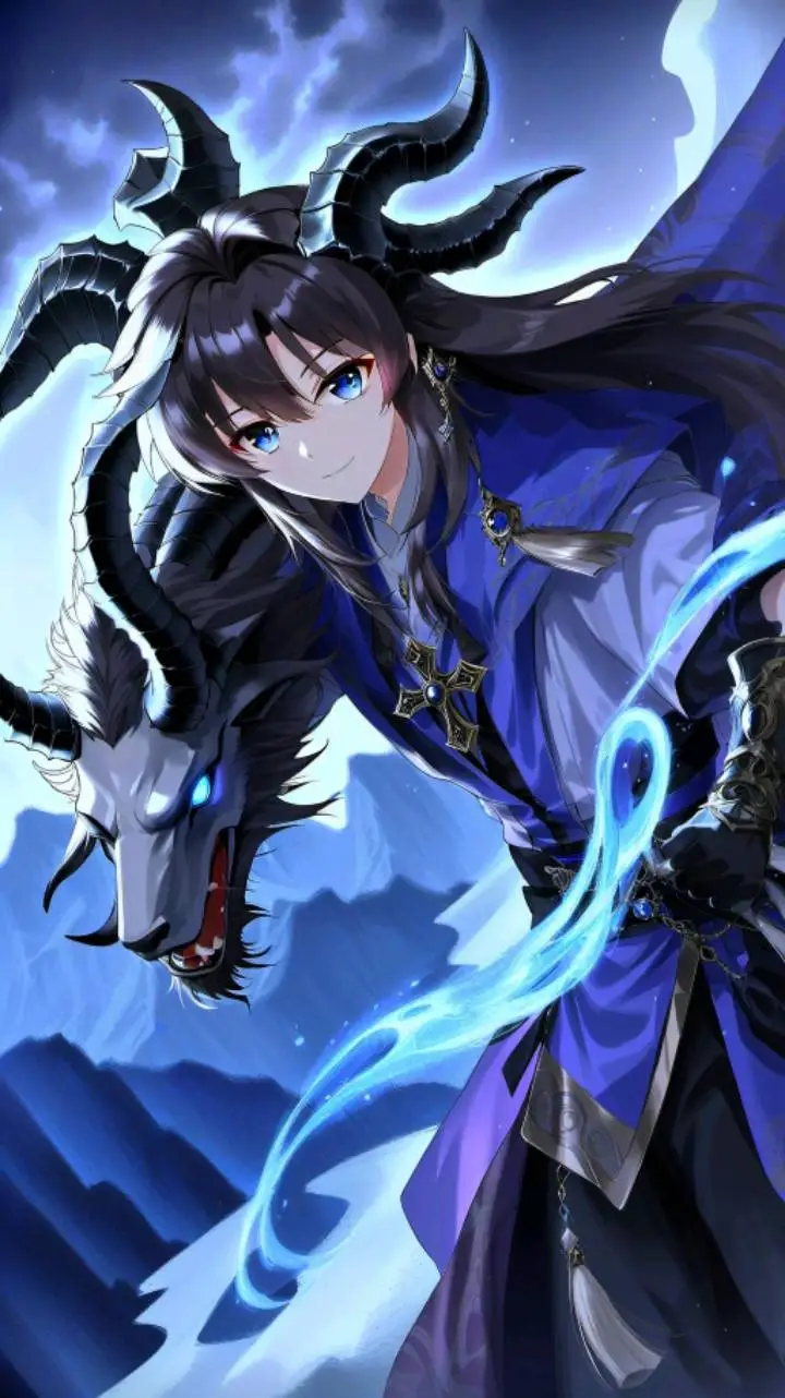 ai character: Azure dragon  background