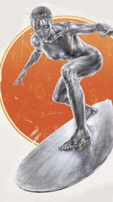 ai character: Silver surfer  background
