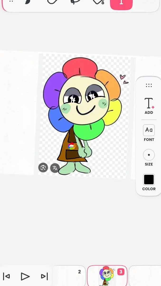 ai character: Dandy🌼🌈 background