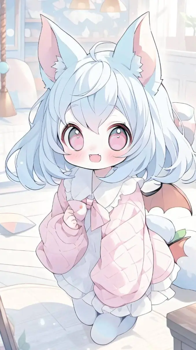 ai character: чиби мышк background