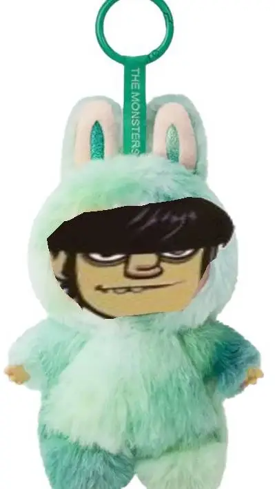 ai character: labubu murdoc  background