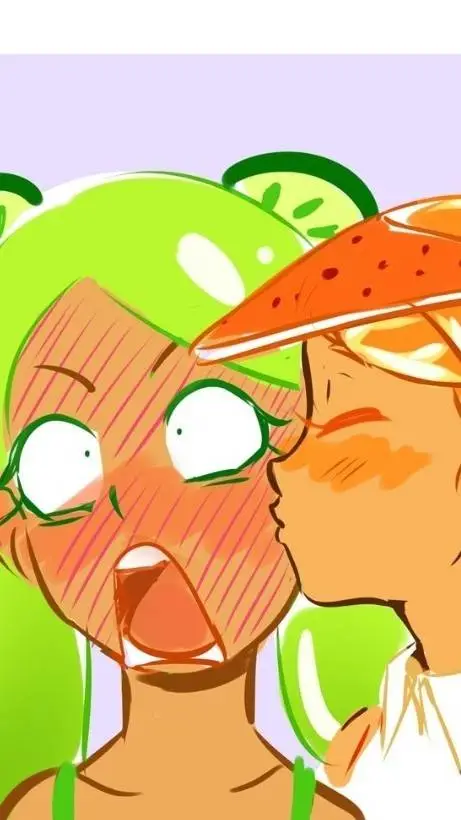 ai character: orange and lime background