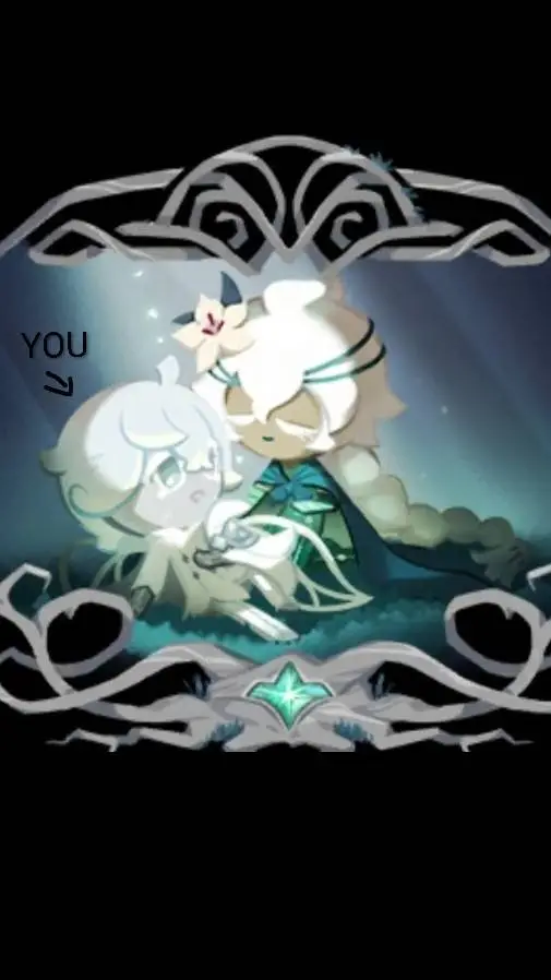 ai character: white Lily cookie background