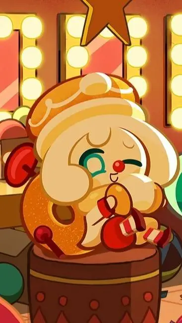 ai character: cream donut cookie background