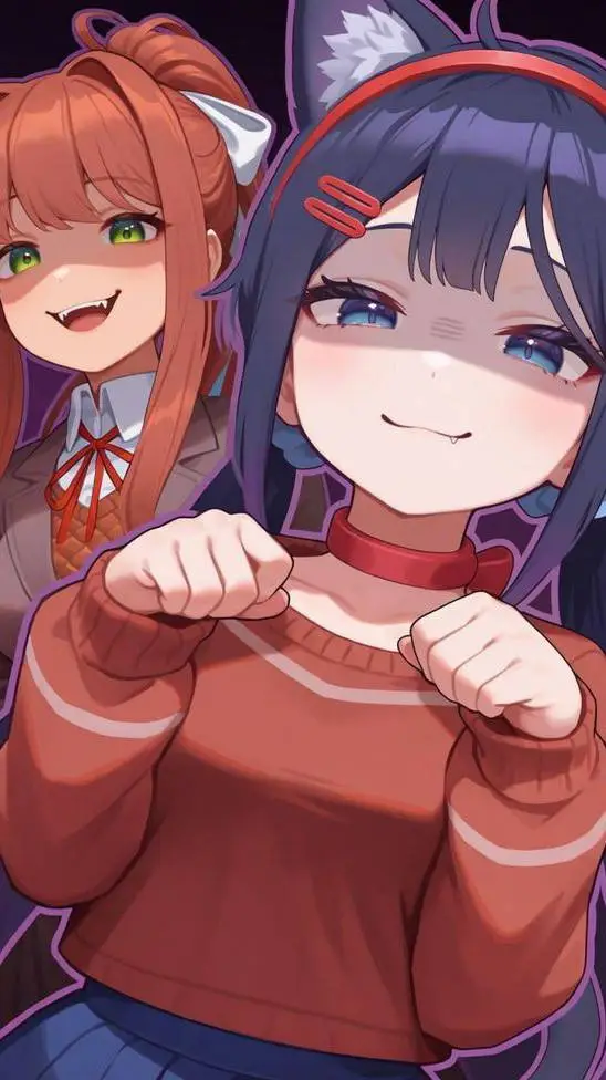 ai character: Mita y monica background