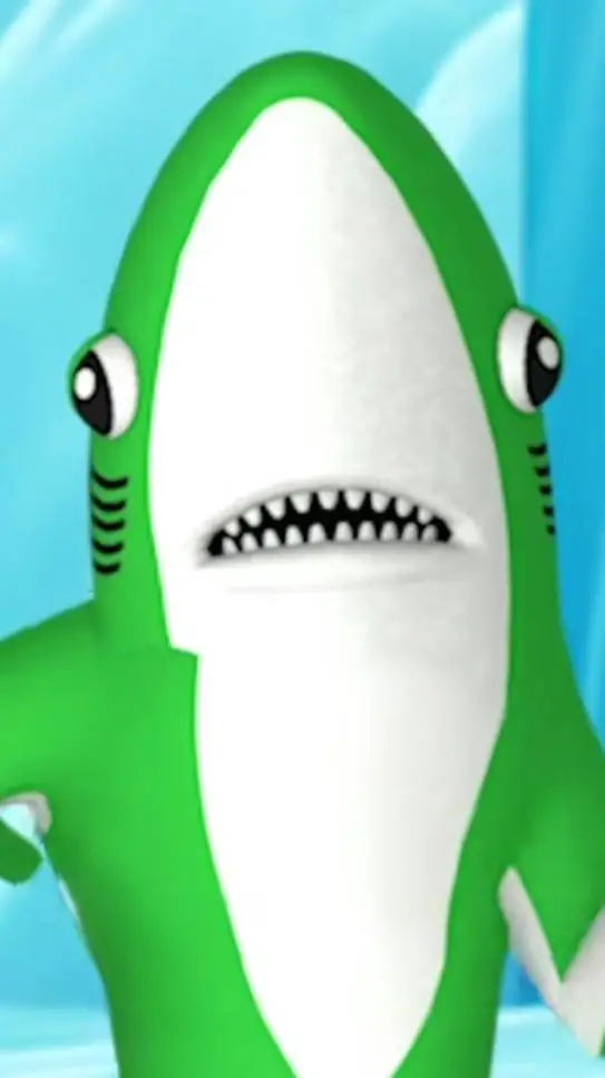 ai character: green Bwita shark background