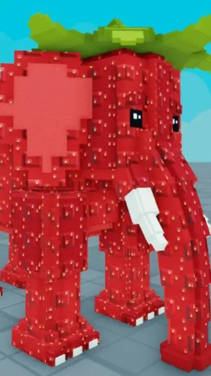 ai character: Strawerry elephant background