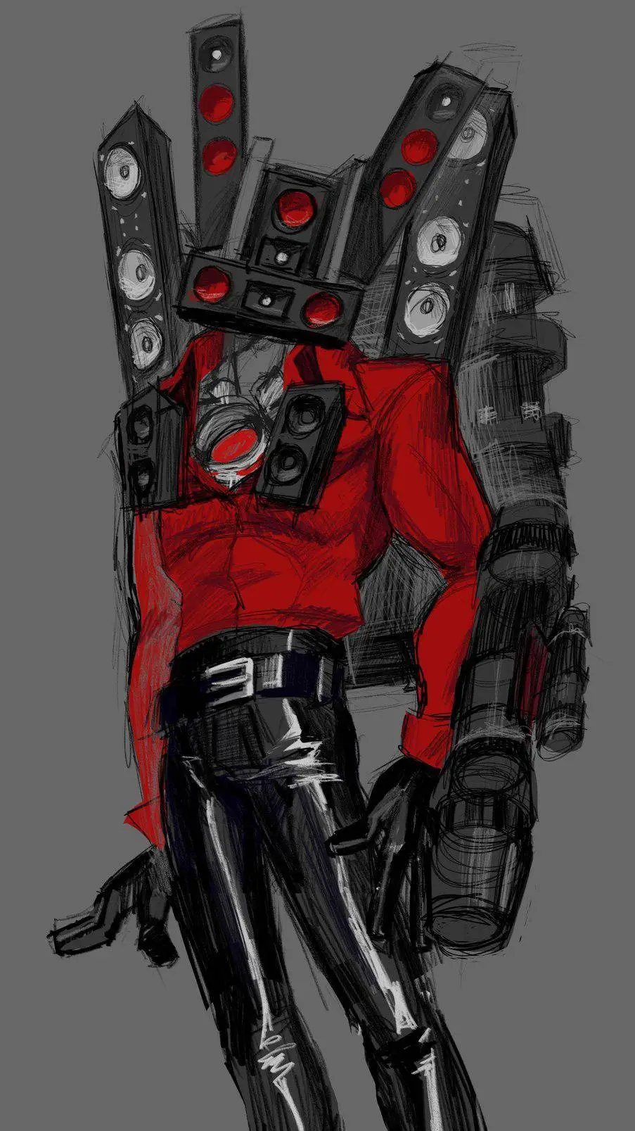 ai character: titan speakerman  background