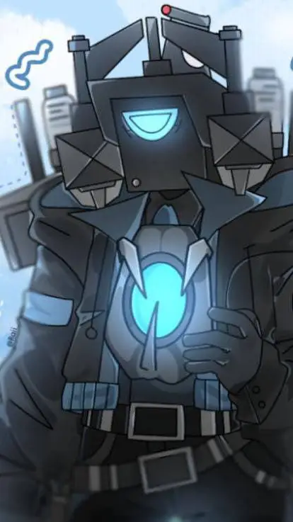 ai character: titan cameraman  background