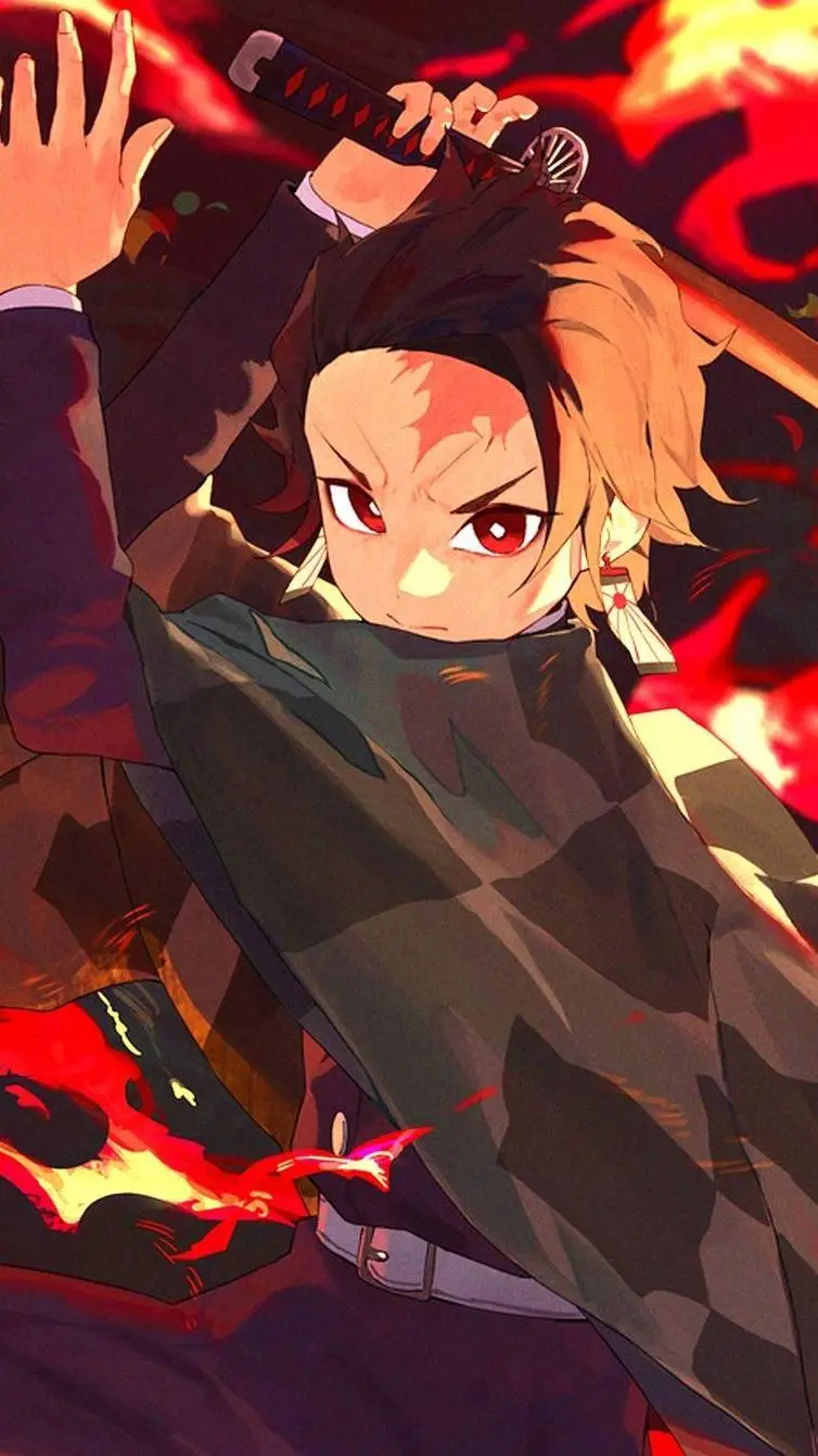 ai character: Kamado Tanjiro.  background