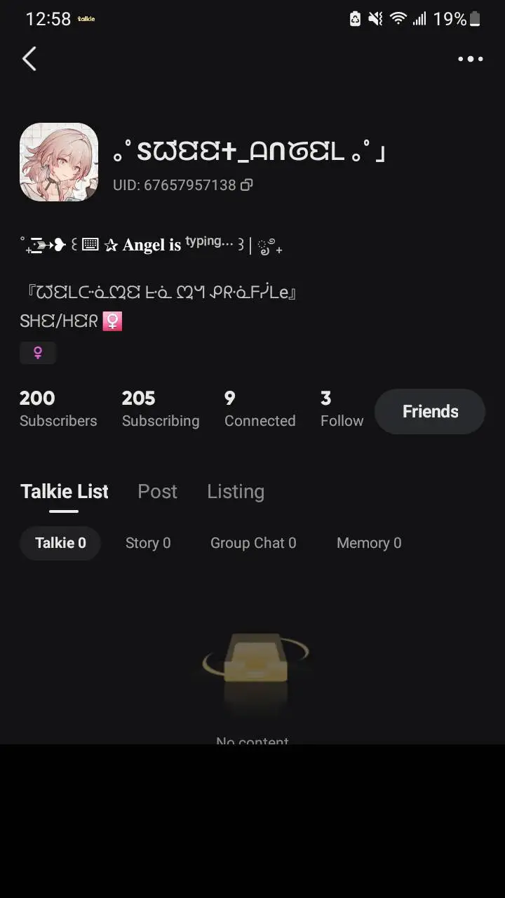 ai character: •°SWEET_ANGEL•° background