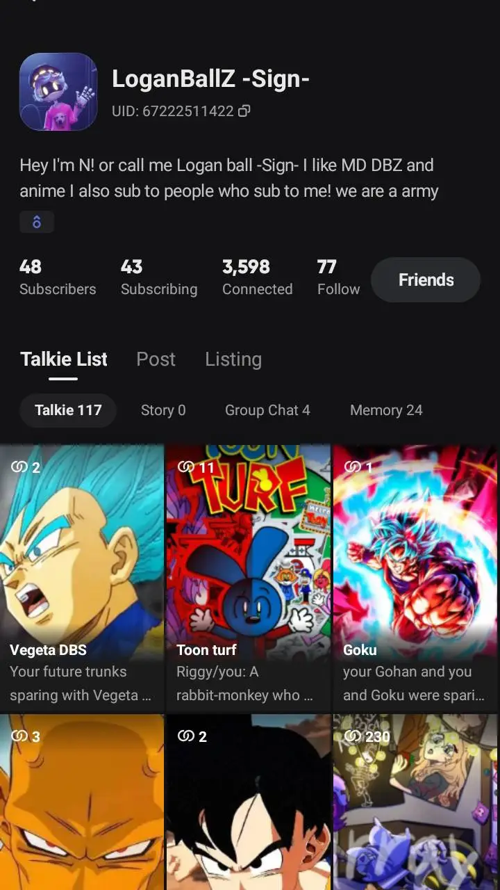 ai character: LoganBallZ -Sign- background