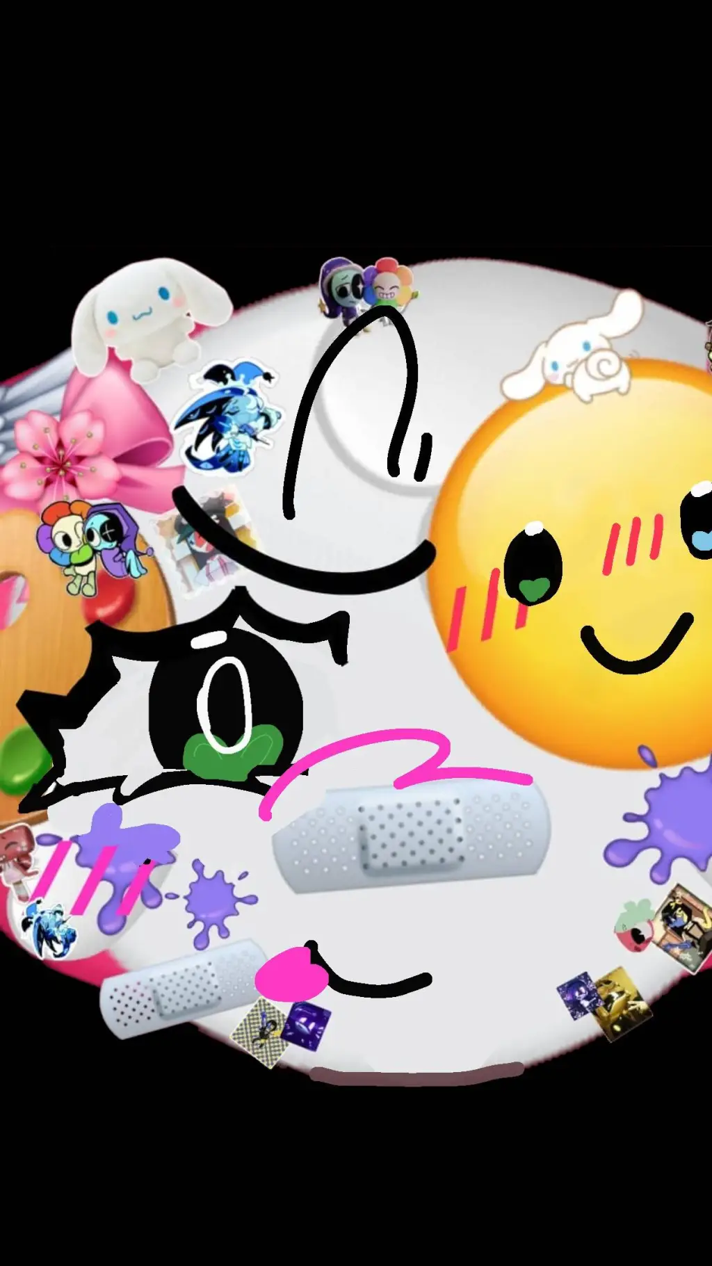 ai character: emoji cat  background