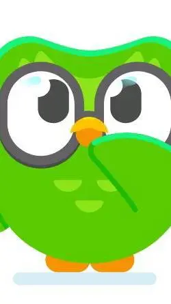 ai character: 🦉Duolingo 💚 background