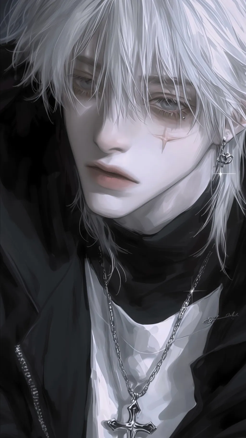 ai character: Rouxe…🤍🗡️🩸 background