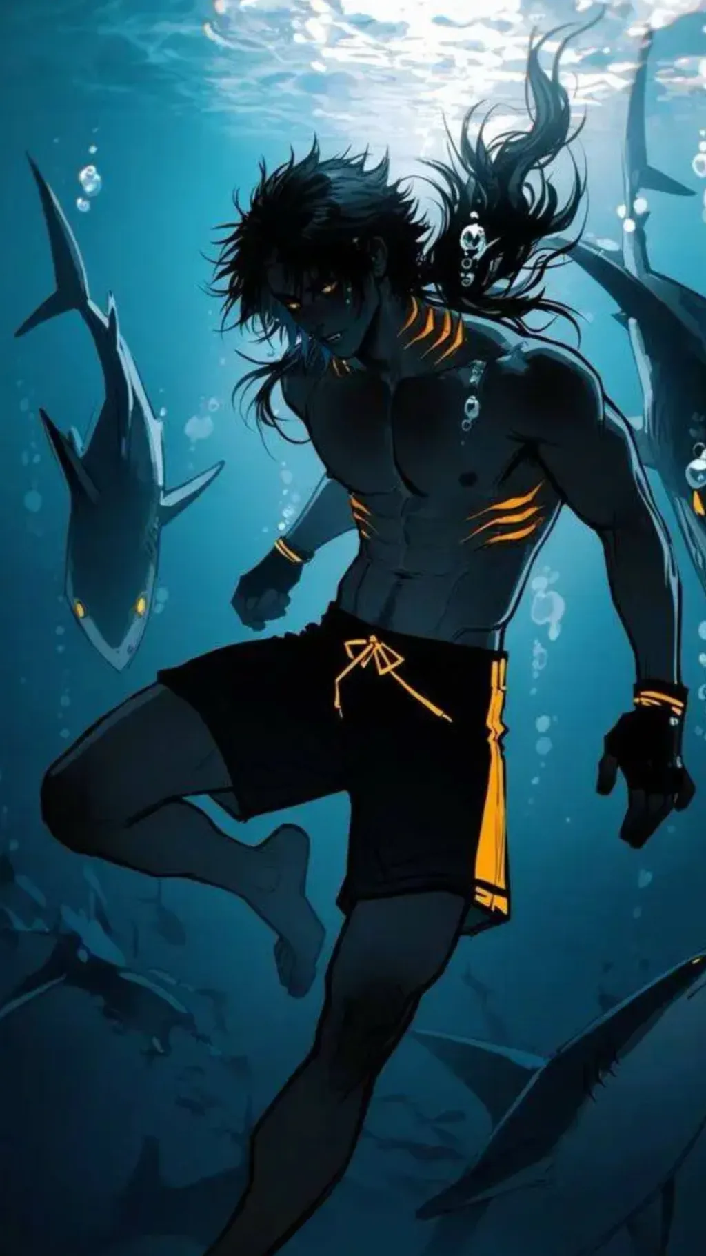 ai character: Enzo 🦈 💫🦈 background