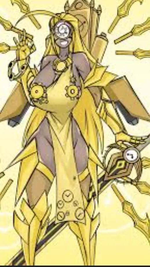 ai character: titan clock man background