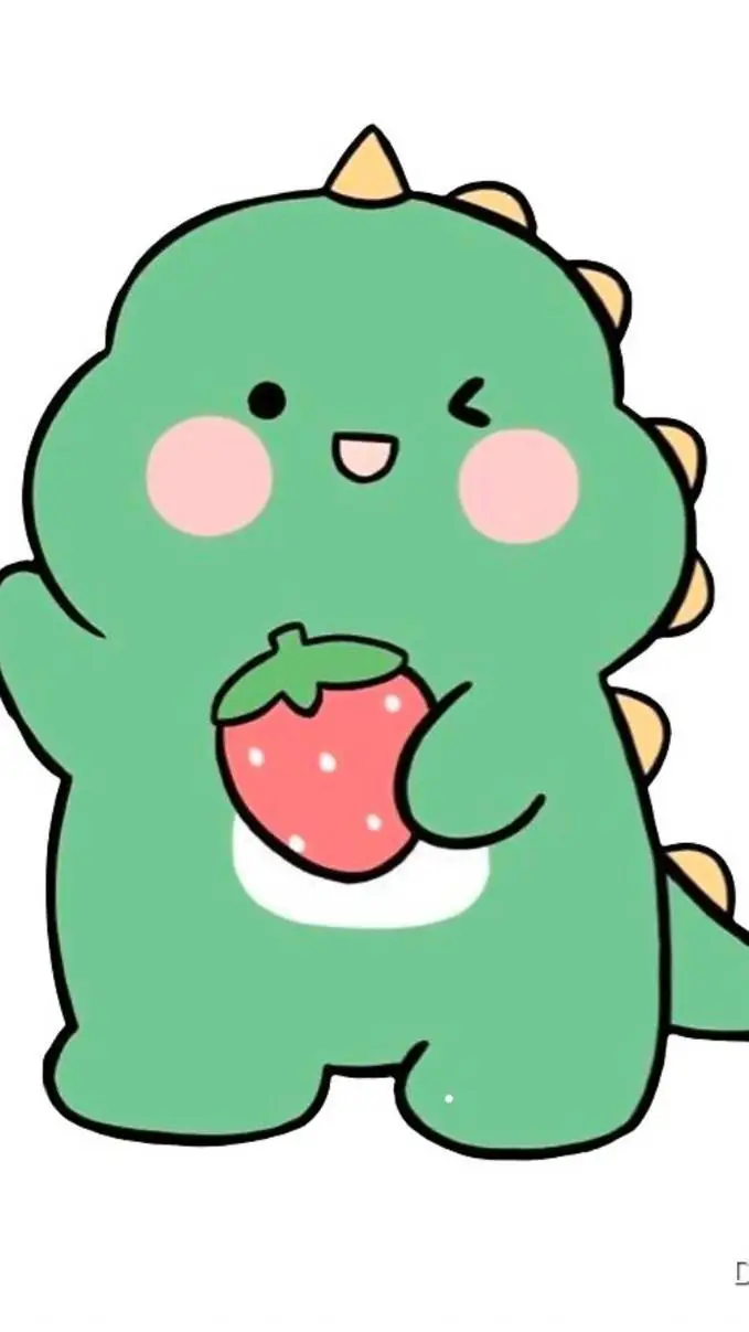 ai character: strawberrydinosaur background