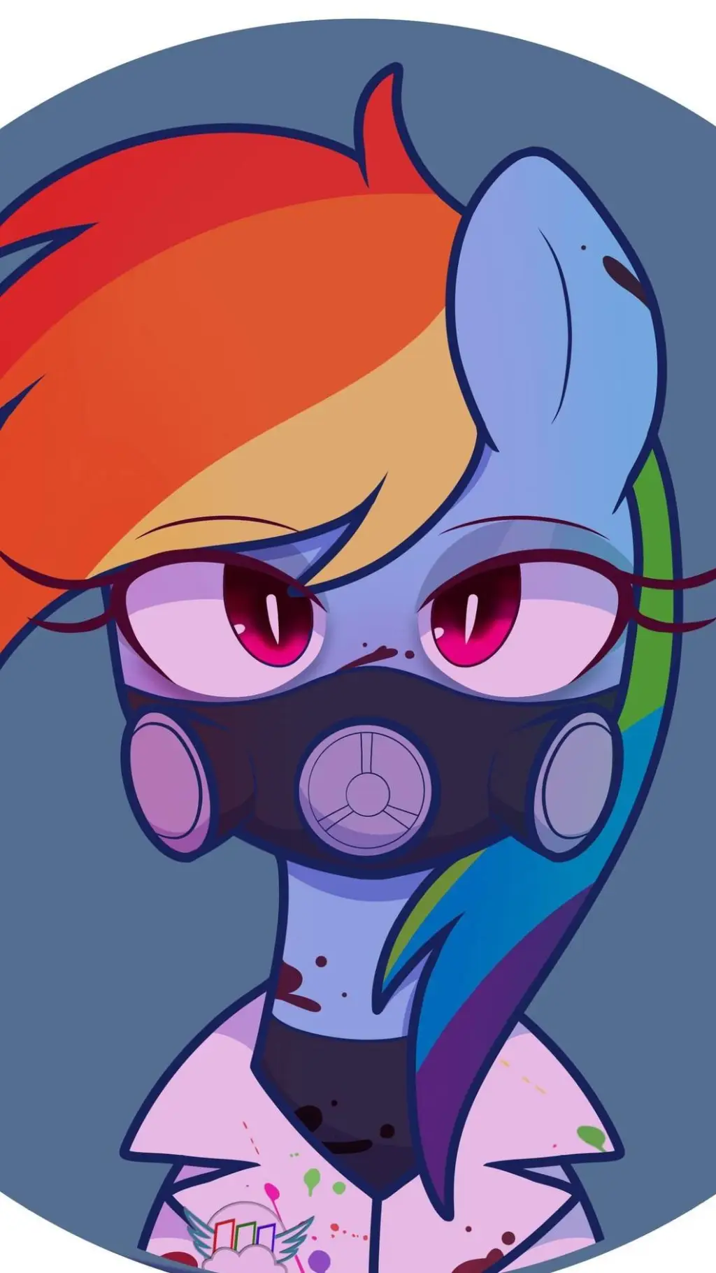ai character: RF rainbow dash  background