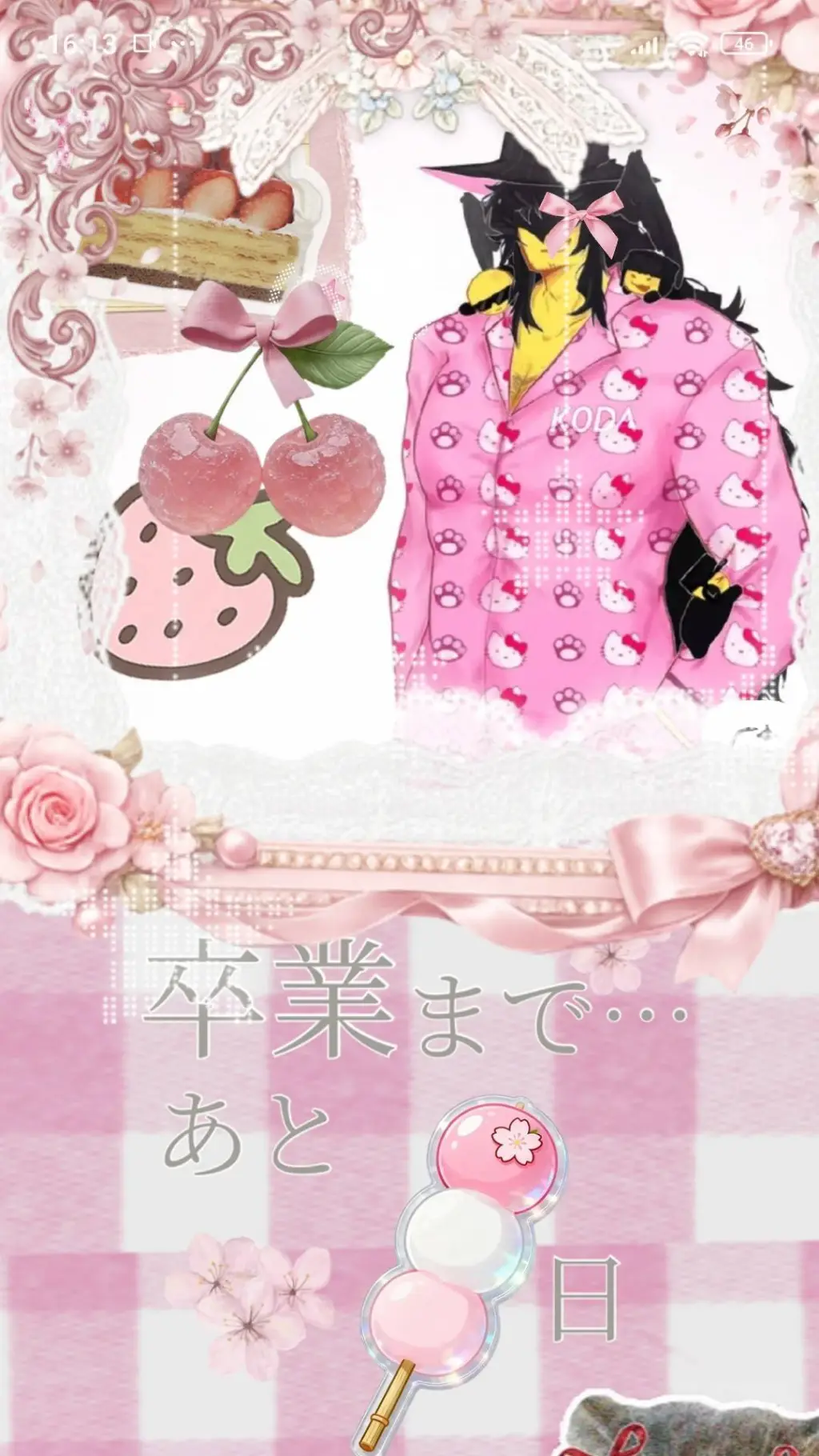 ai character: mañoso hello kitty background
