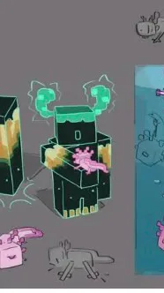 ai character: Warden&axolotel background