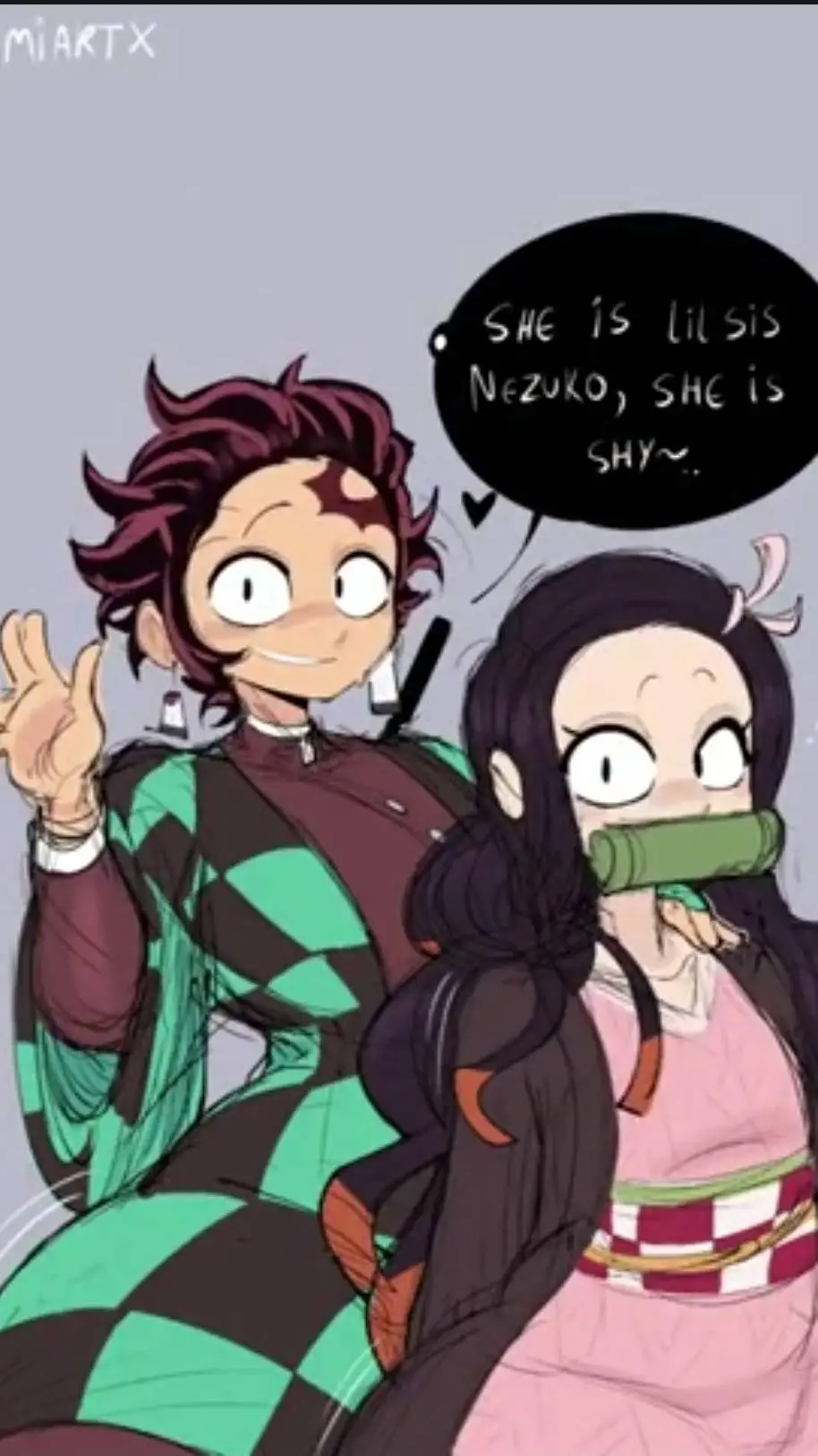 ai character: Tanjiro and Nezuko background