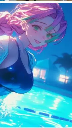 ai character: KNY beach background