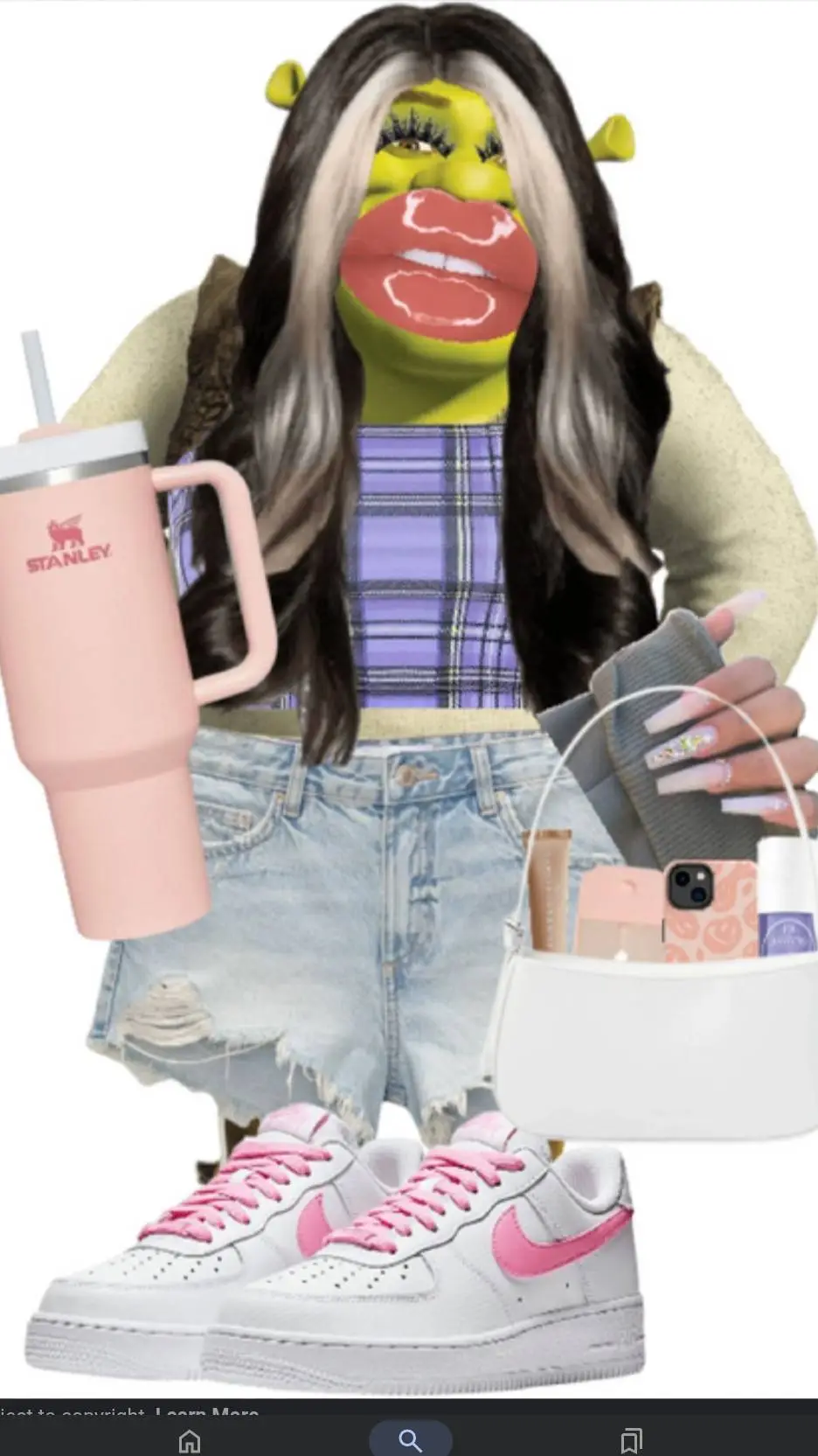 ai character: preppy shrek background