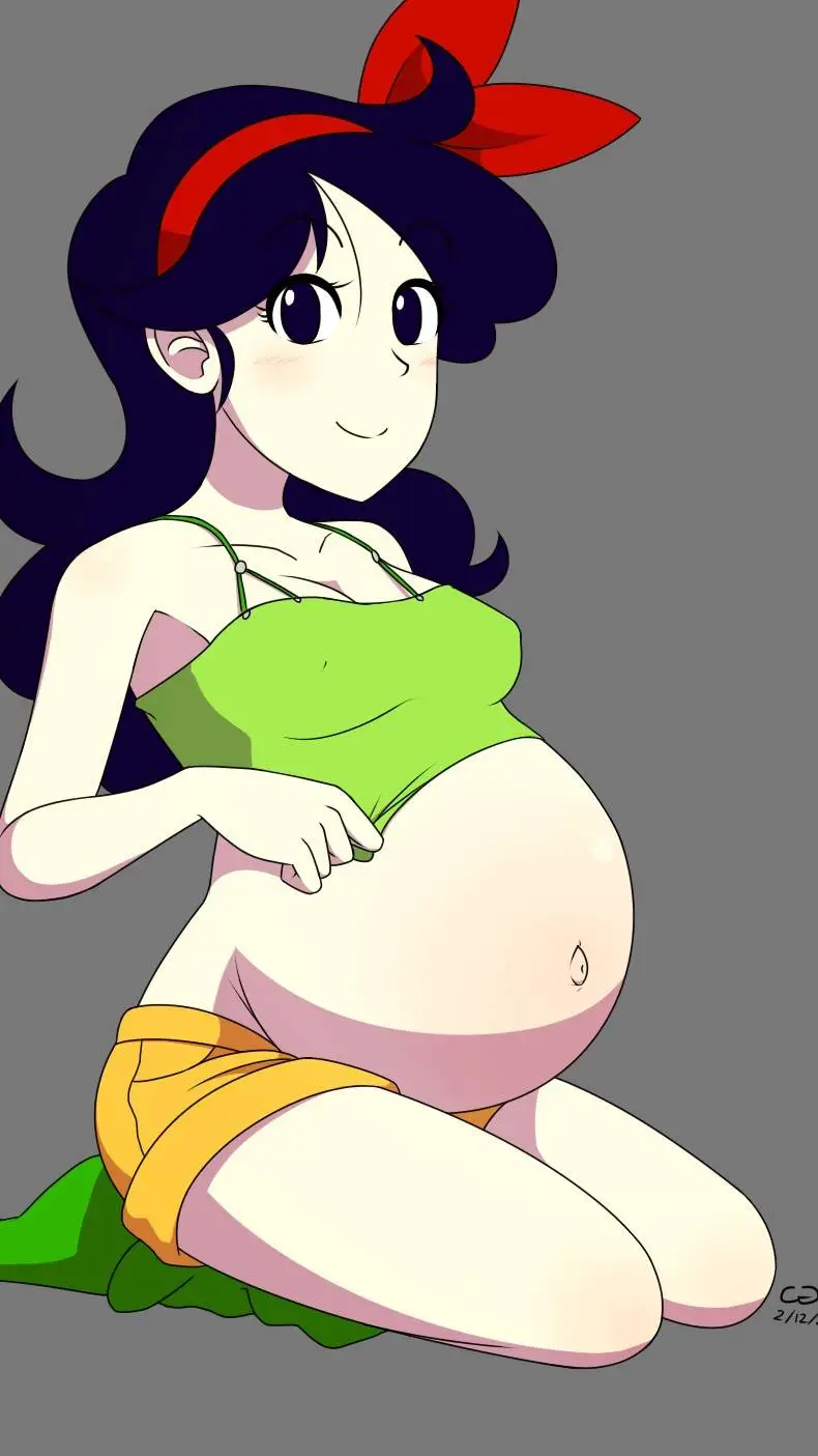 ai character: launch pregnant  background