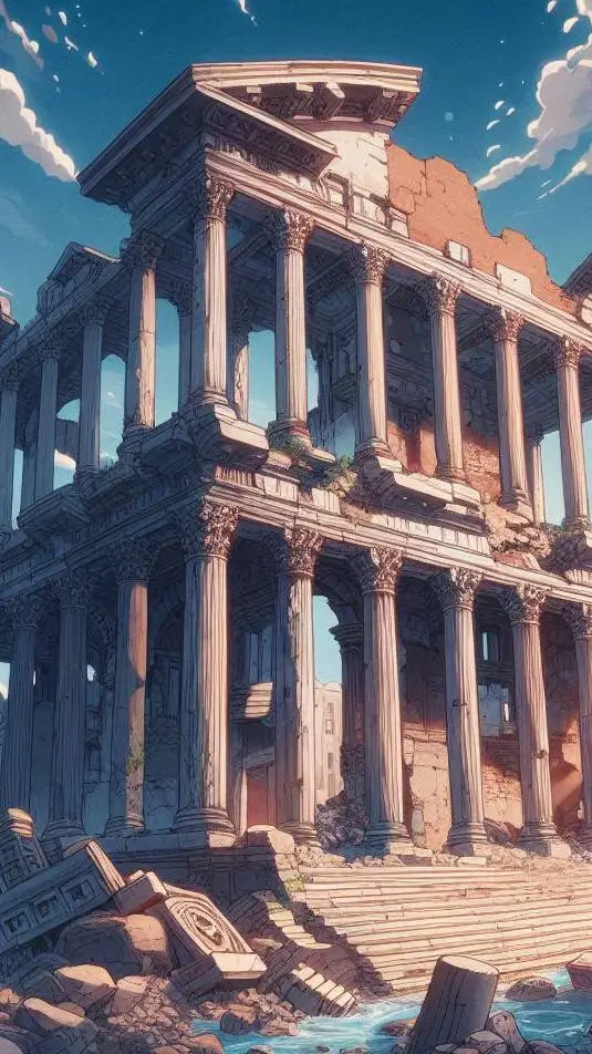 ai character: en la antigua Roma background