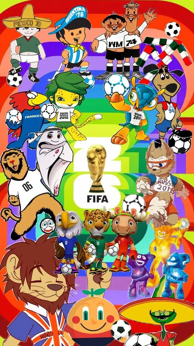 ai character: FIFA mascots background