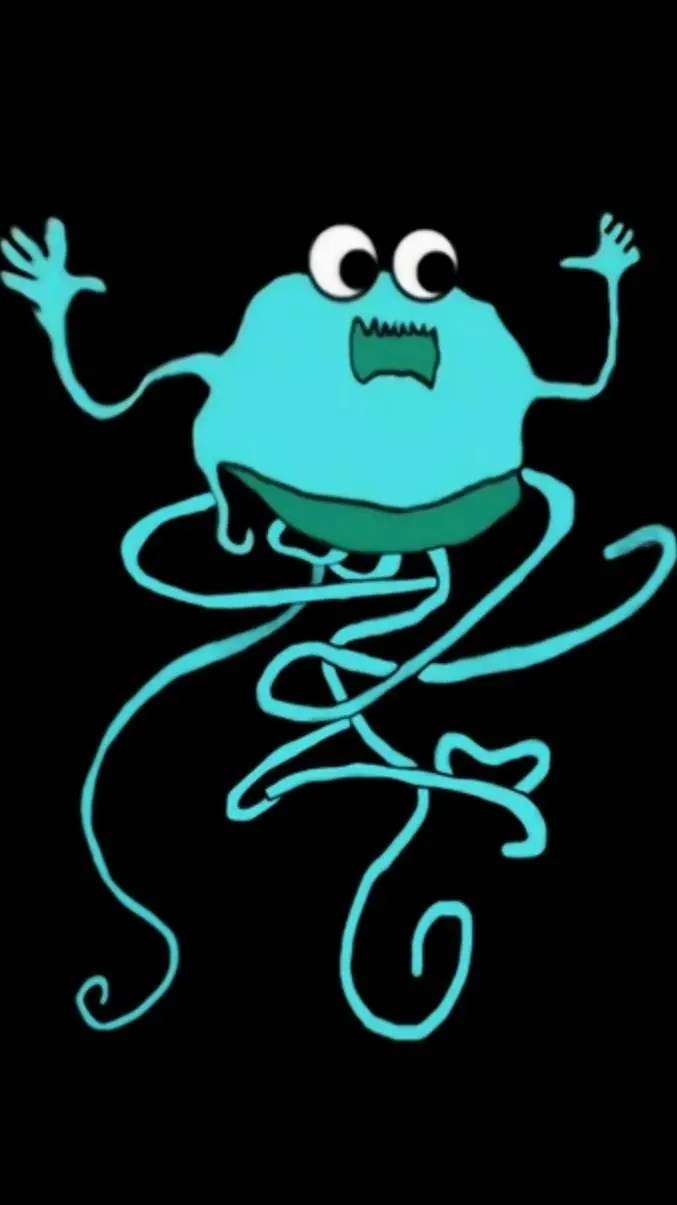 ai character: noodles ninja💙🐙 background