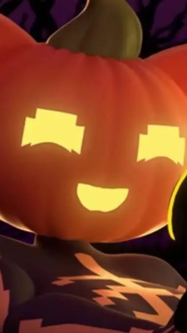 ai character: pumpkin cat girl background