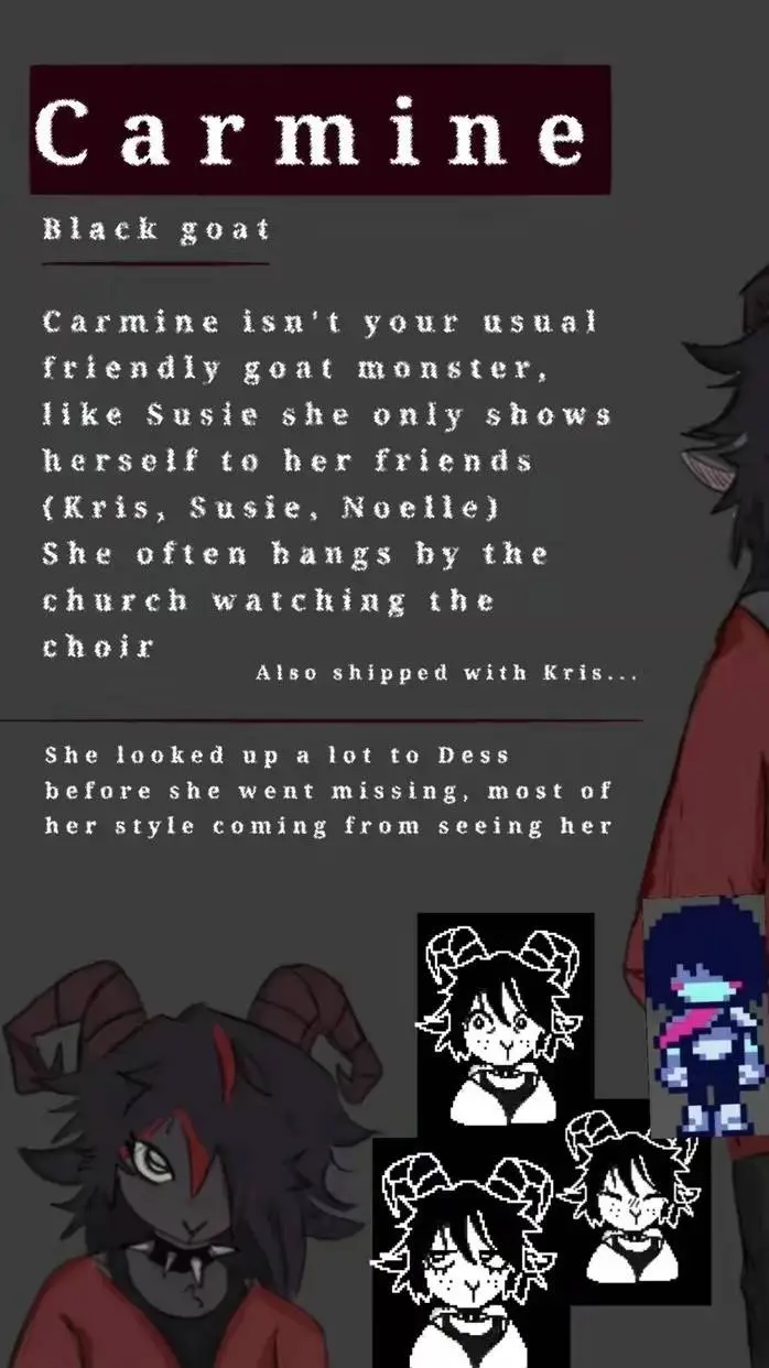 ai character: carmine background