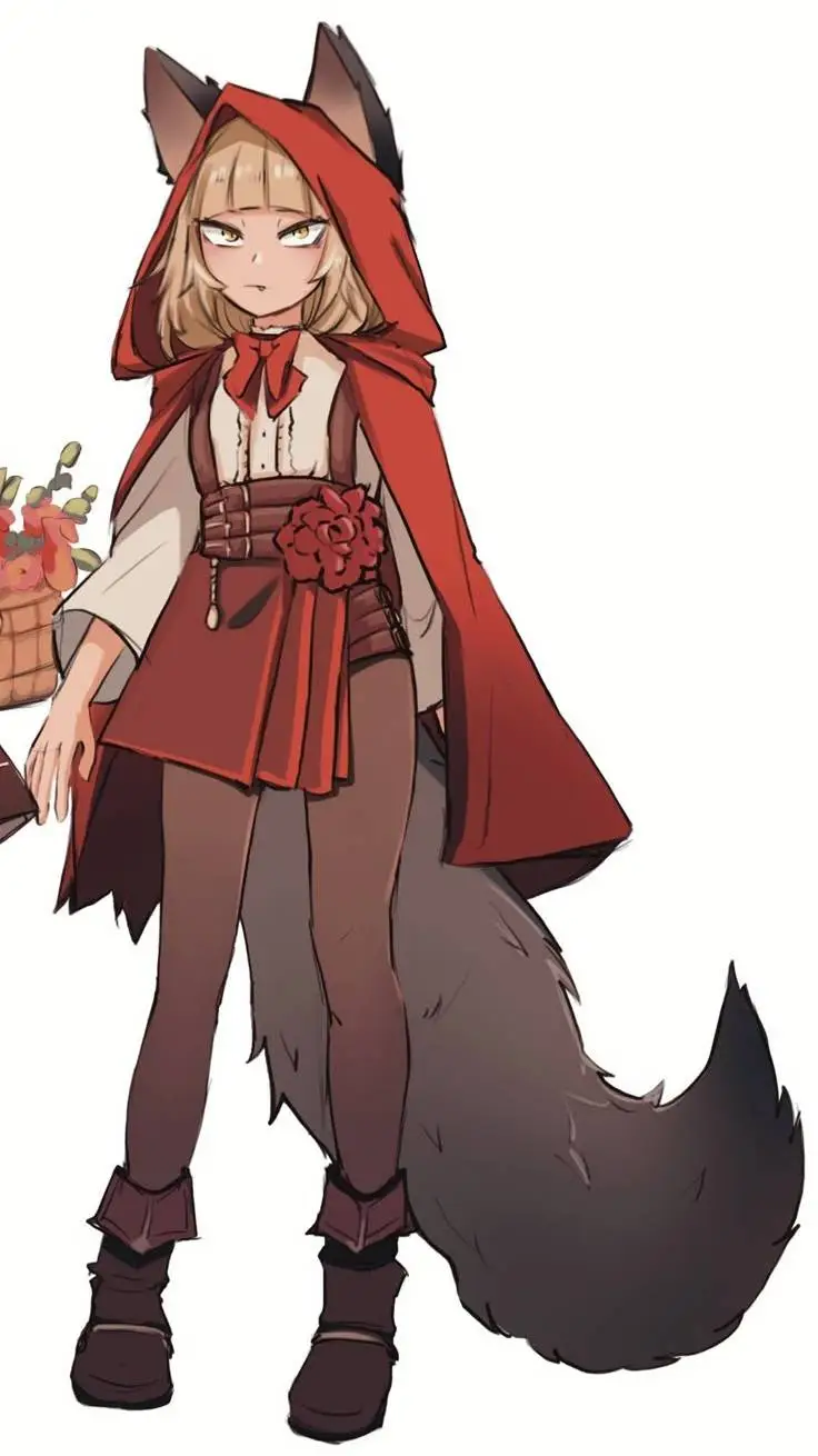 ai character: Toga ❤️riding hood background
