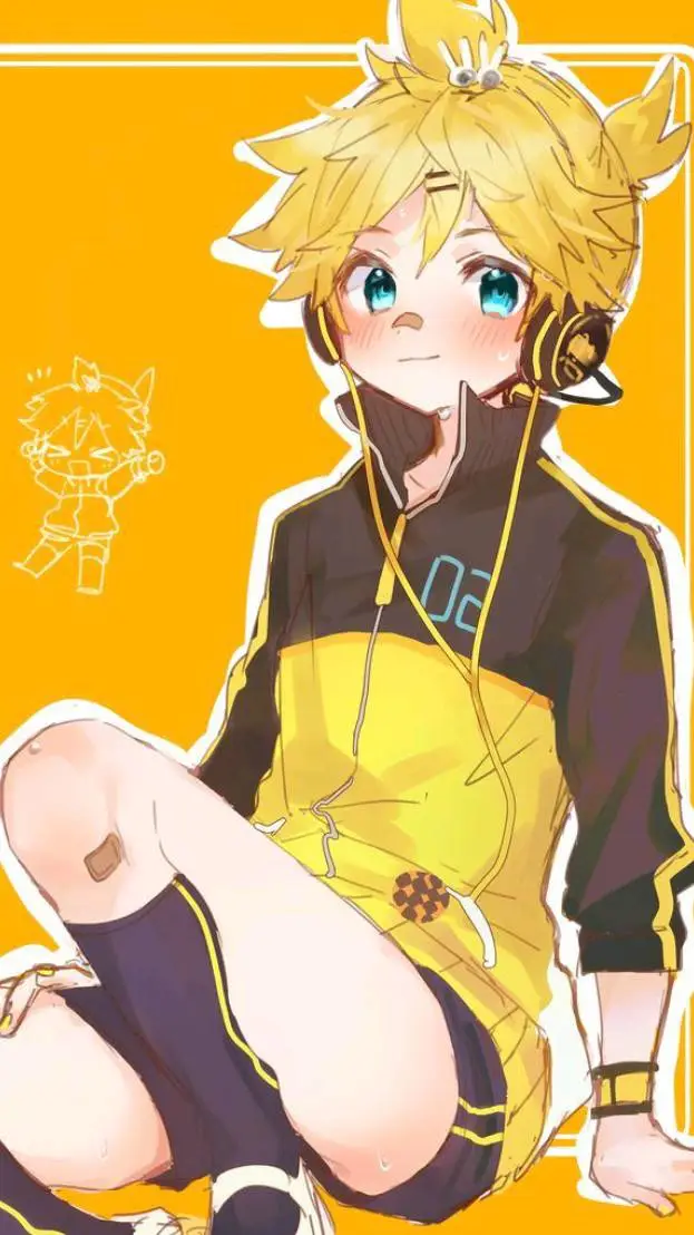 ai character: ✩💛✡LEN_SAN✩🧡✡ background