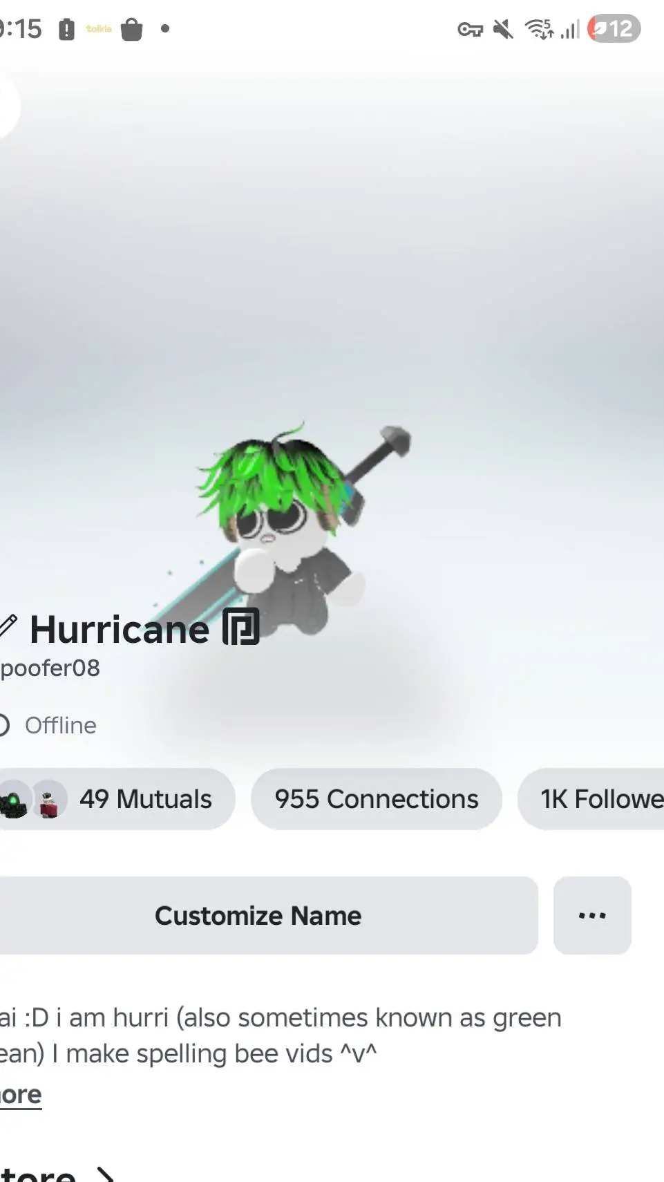 ai character: Hurricane background