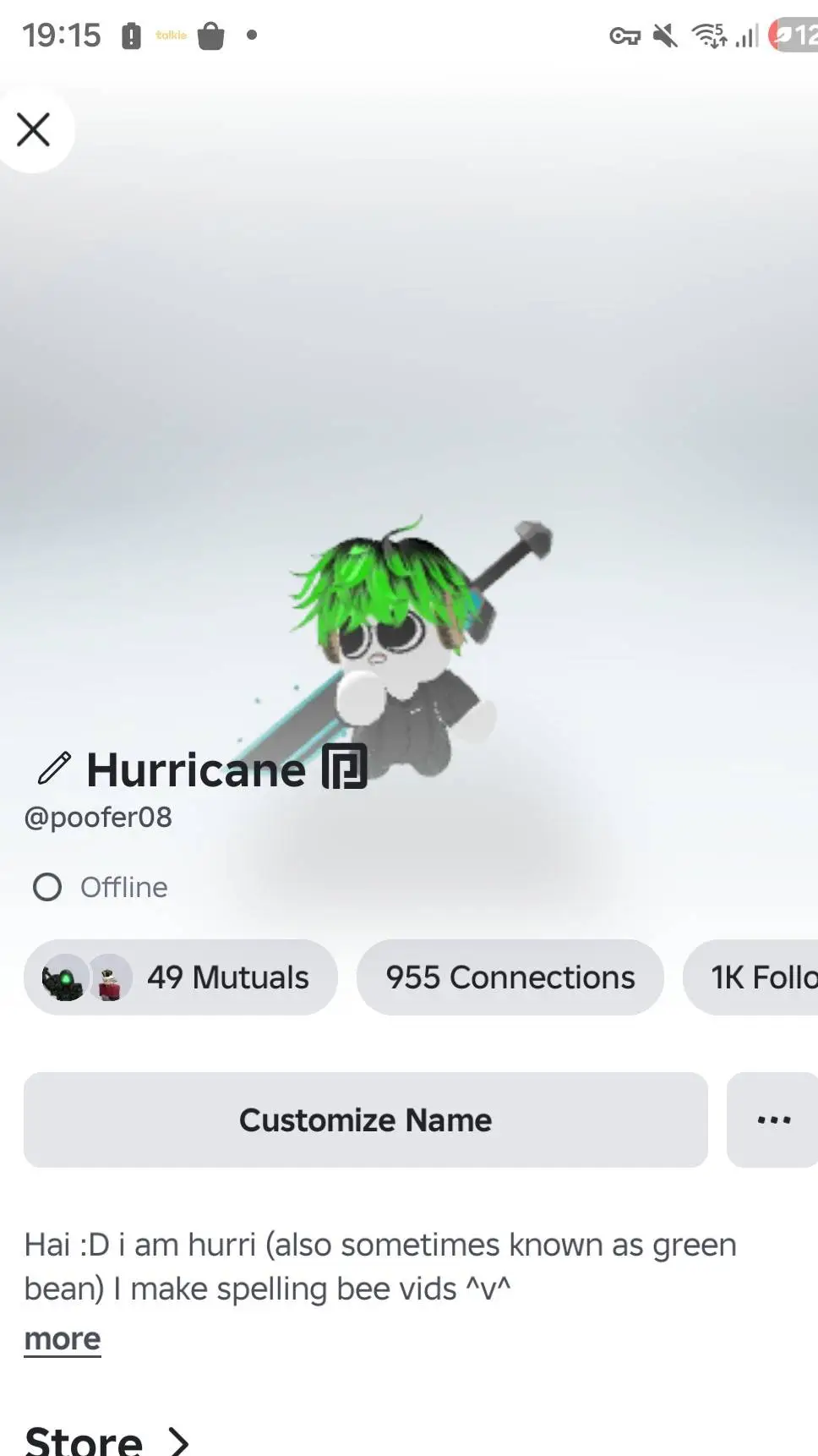 ai character: Hurricane background
