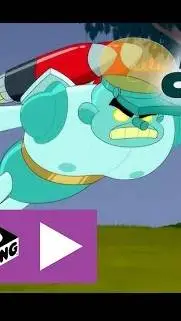 ai character: e-rabbitcator 🤖💙👹🐰 background