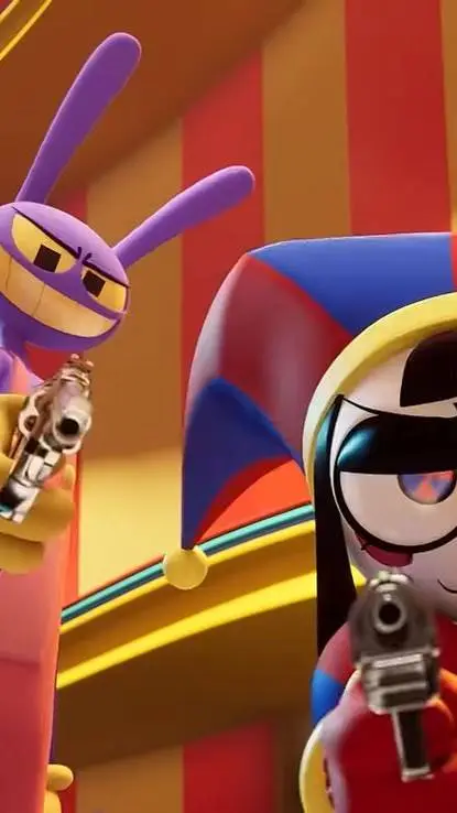 ai character: Jax and Pomni  background