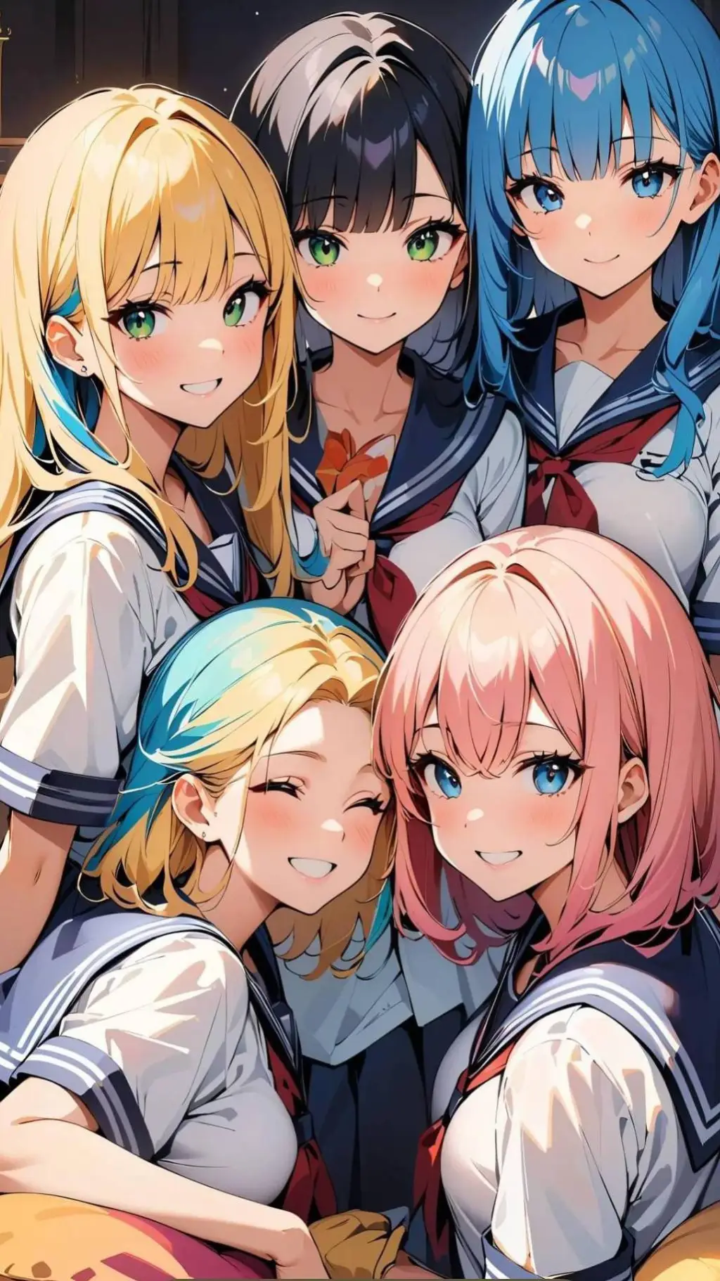 ai character: grupo de chicas 🌀 background
