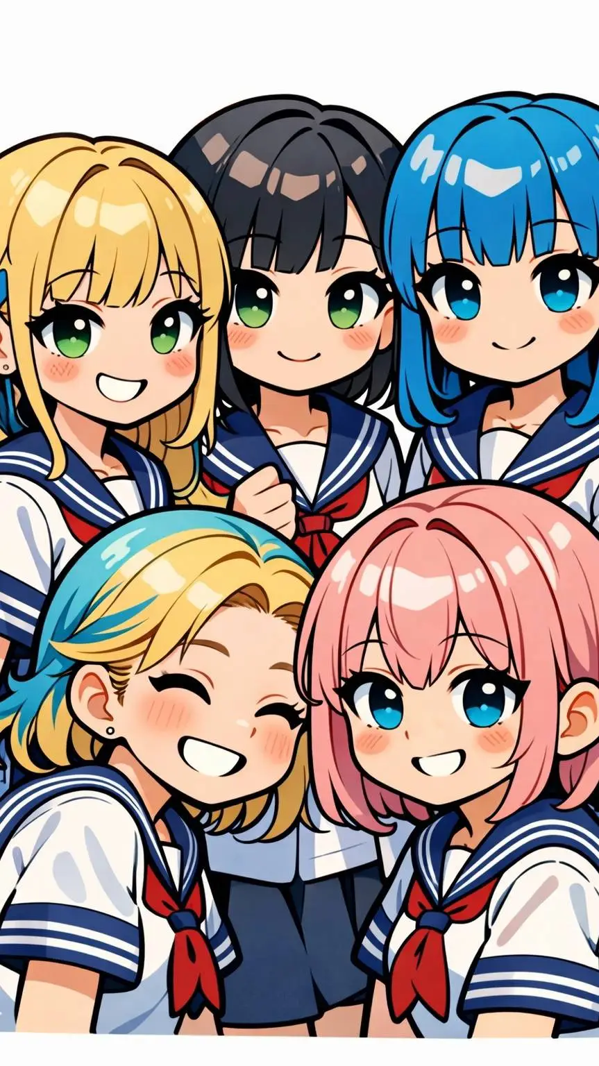 ai character: grupo de chicas 🌀 background